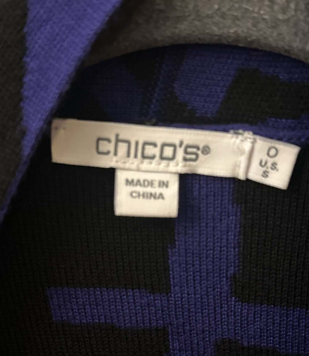 Chico's Travelers Collection Jacquard Cardigan Size 0 - Picture 2 of 3